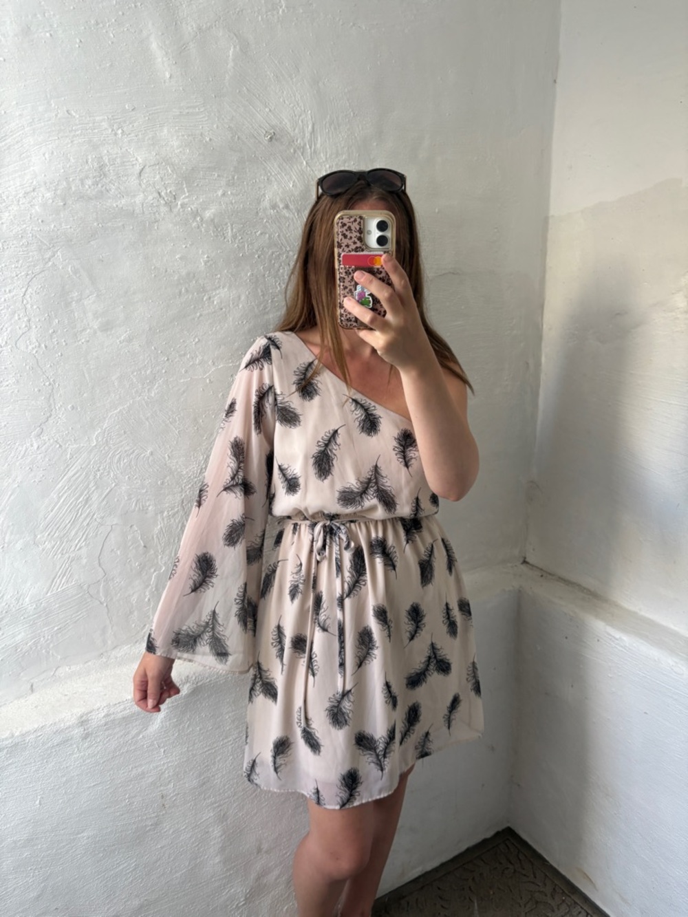 Women’s medium one shoulder chiffon dress